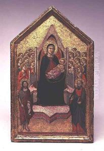 The Madonna and Child with St. John the Baptist, St.Paul and Angels by Jacopo Del Casentino