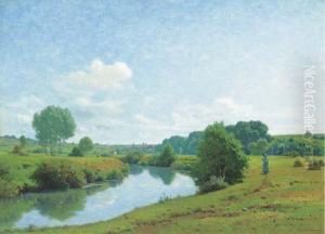 La Saone Pres Du Bois Des Naile by Jean Ferdinand Monchablon