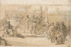 La Morte Di Germanico (recto); Studio Per La Figura Di Una Santa Amatita (verso)