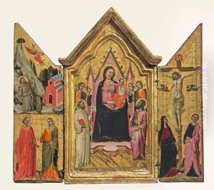 Madonna Enthroned with Angels and Saints by Jacopo Del Casentino