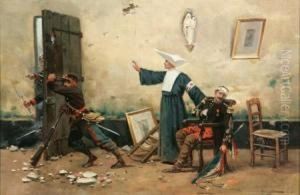 Soldiers Haven In A Convent by Jules Monge