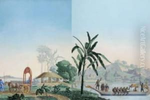 Zuber Quatre Les Du Panoramique L'hindoustane by Antoine Pierre Mongin