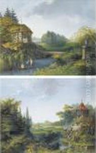 Views Of Parks Near Paris by Antoine Pierre Mongin