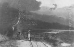 Landscape With A Soldier And His Dog And A Seated Peasant Woman In A Hut