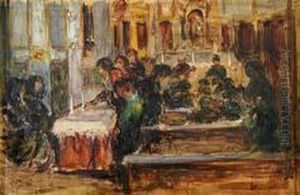 Interior De Iglesia. by Jose Mongrell Torrent