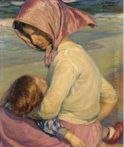 Madre E Hija (mother And Child) by Jose Mongrell Torrent