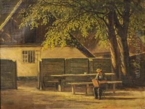 View Of A Painter At Work by David Monies