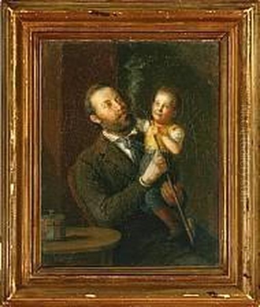 A Father Smoking His Pipe - view 1