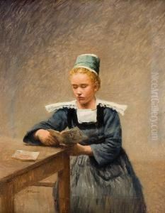 Paysanne Lisant Une Lettre