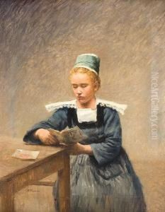Paysanne Lisant Unelettre