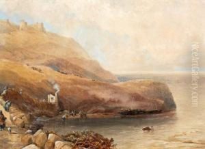 Vissers En Herders Aan Rotskust by Henri Bonaventure Monnier