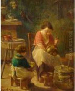 La Lecon De Cuisine by Maurice Louis Monnot