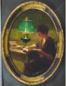 Huile Sur Panneau Signee En Bas A Droite, Datee 1921. by Maurice Louis Monnot