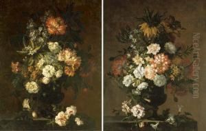 Tulips, Roses, Carnations, Anemone by Antoine (Baptiste M.) Monnoyer