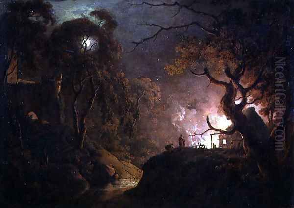 A Cottage on Fire at Night, c.1785-93 - view 1