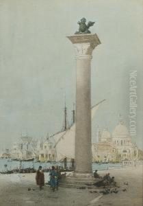 St. Mark's Square, Venice With Santa Maria Della Salute Beyond by Clara Montalba