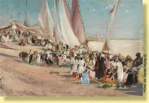 Bord Du Nil, Pres Du Caire by Constant Montald