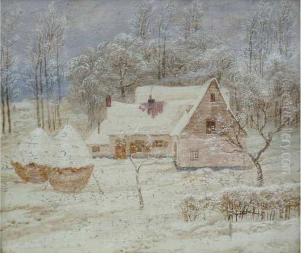 La Ferme En Hiver Sous La Neige - view 1