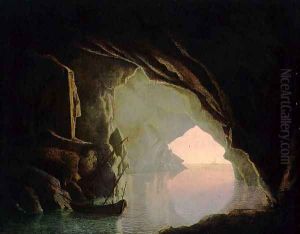 A Grotto in the Gulf of Salerno, Sunset, c.1780-1 by Josepf Wright Of Derby