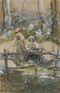 Two Italian Peasant Girls by Constant Montald