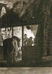 A Farrier's Shop, engraved by Willam Pether (c.1781-1821), 1771