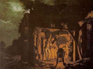 Iron Forge Viewed from Without by Josepf Wright Of Derby