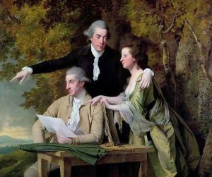 The Rev. D'Ewes Coke, his wife Hannah and Daniel Parker Coke, M.P., c.1780-82 by Josepf Wright Of Derby