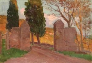 Ingresso Di Casale Con
Cipressi by Carlo Montani