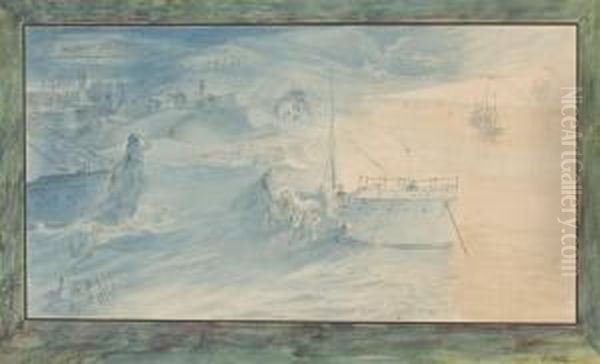 Songe Au Bord De La Mer Avec Des Sirenes Et Des Bateaux - view 1