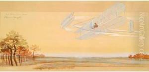 Wright Au Camp D' Avours. 1908. by Ernest Montaut