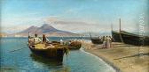 A View Of Naples With Vesuvius Beyond - view 1