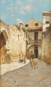 Borgo Assolato Con Contadini E Pecora