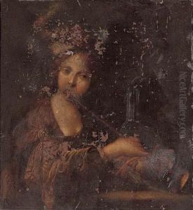 Portrait Of A Lady, Half-length, Playing A Trumpet