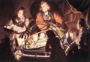 A Philosopher Lecturing with a Mechanical Planetary 1766 by Josepf Wright Of Derby