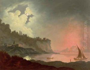 Vesuvius from Posillipo by Josepf Wright Of Derby