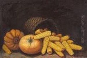 Fall's Harvest (a Still Life With Corn And Pumpkins) by Alfred Montgomery