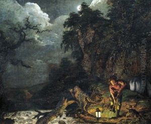 Earthstopper at the Bank of Derwent 1773 by Josepf Wright Of Derby