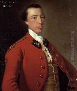Portrait of Lord Robert Sutton in uniform by Josepf Wright Of Derby