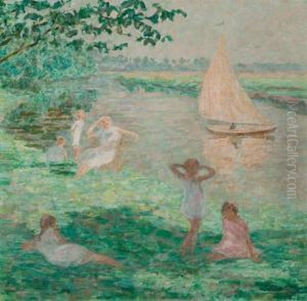 Jeunes Filles Au Bord De La Lys - view 1