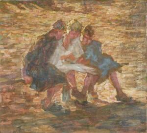 Children At The Playground by Jenny Montigny