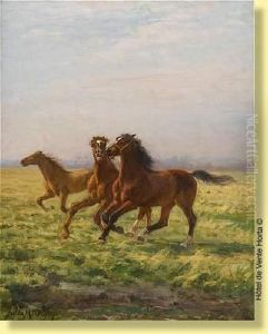 Chevaux Au Galop by Jules Montigny