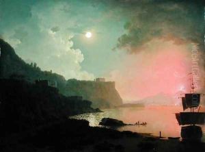 Vesuvius from Posillipo, c.1788 by Josepf Wright Of Derby