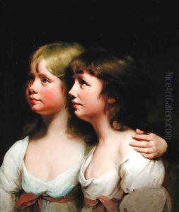 Portrait of Sarah and Ann Haden by Josepf Wright Of Derby