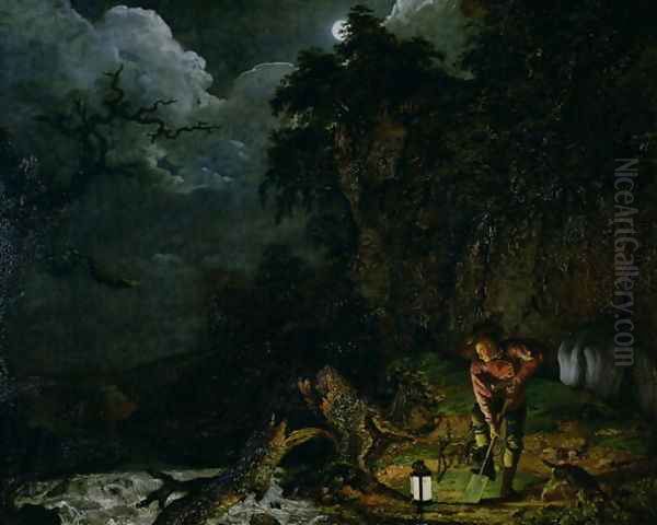 The Earthstopper on the Banks of the Derwent, 1773 by Josepf Wright Of Derby