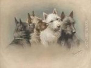 Four Terriers by Fannie Moody