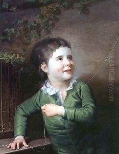 Portrait of a young boy by Josepf Wright Of Derby