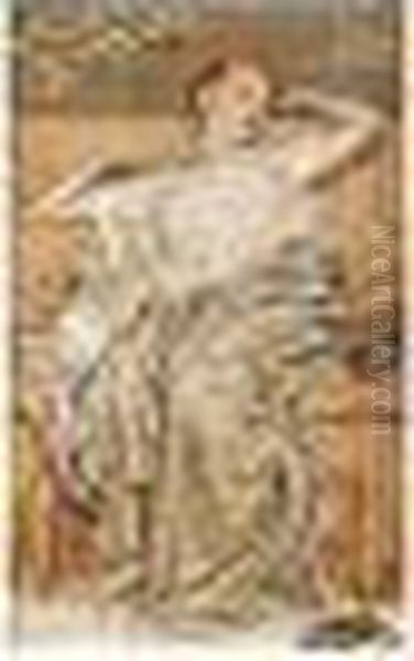 Study Of A Draped Figure - view 1
