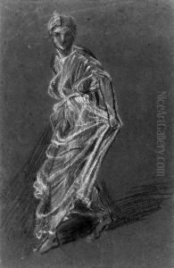 Study Of A Dancing Girl For The Drawing Design For A Picture by Joseph Moore