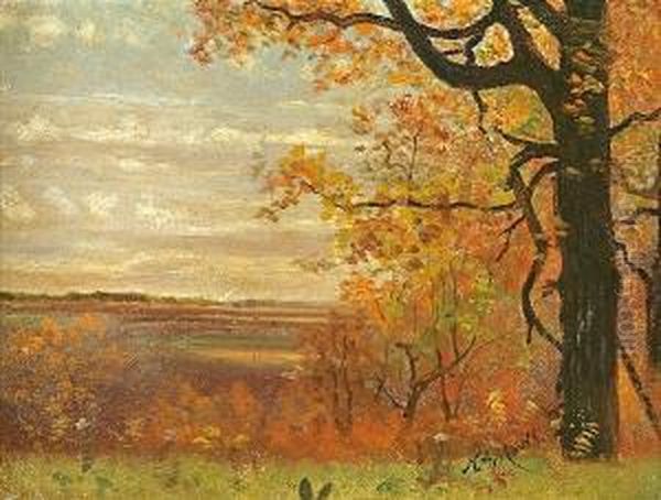 Autumn Landscape by Nelson Augustus Moore