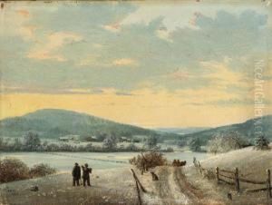 Winter Scene, West Kensington, Connecticut by Nelson Augustus Moore